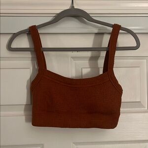 Rust Ribbed Women's Top